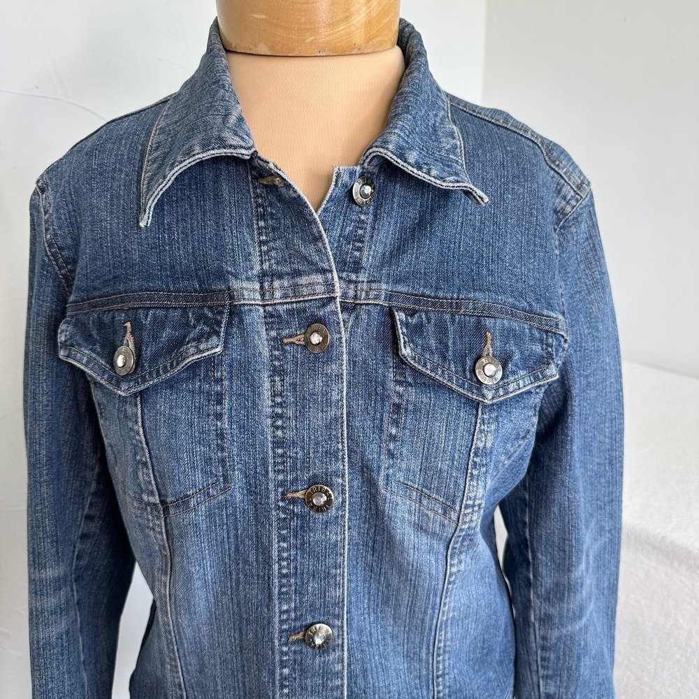 Women's‎ Tribal Denim Jacket sz 8 Western Country Cottagecore Biker